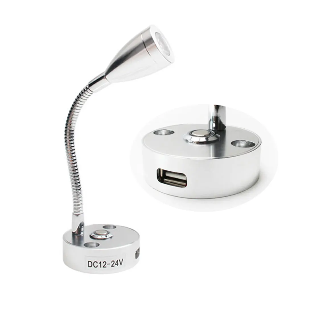 DC12V 24V лодки RV светодиодный чтение светильник с регулируемой яркостью Гибкая