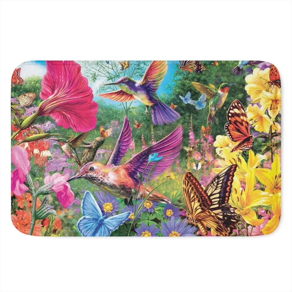 Входной коврик с принтом Колибри бабочки цветов Комнатные напольные коврики