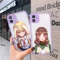 joshikousei no mudazukai anime phone case for iphone 12 11 mini pro xr xs max 7 8 plus x matte transparent purple back cover