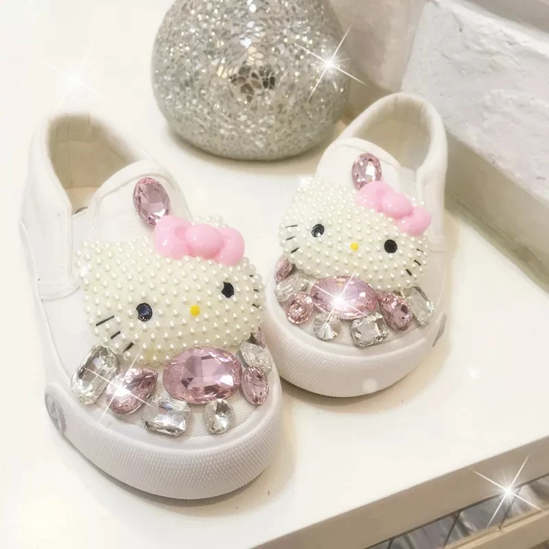 Детская парусиновая обувь детские светящиеся ботинки с кристаллами для