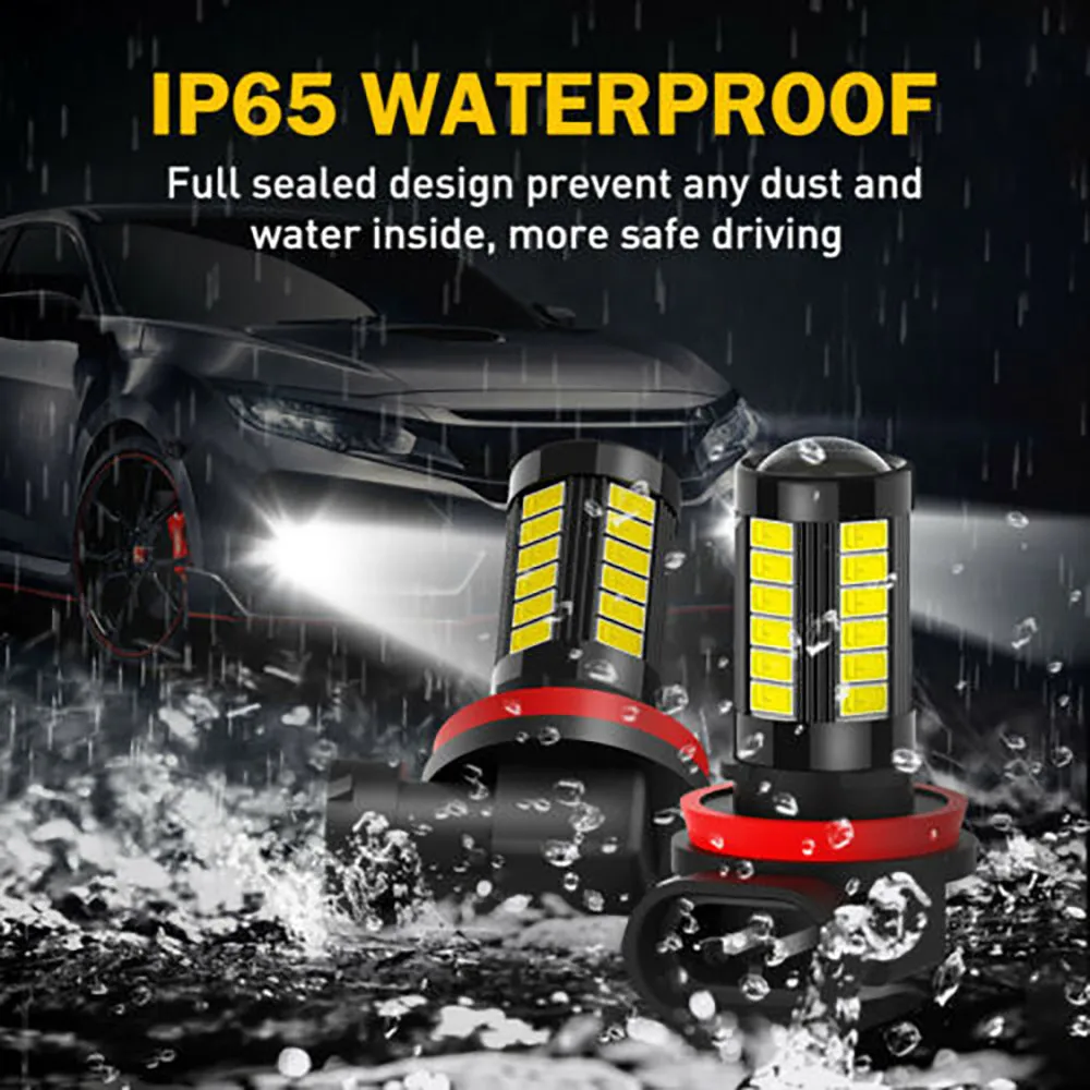 

2pcs LED Fog Driving Light H11 H16 H8 6000K Super Bright Bulbs 5630SMD 2000LM Accessori Auto Car Headlight Fog Lamp