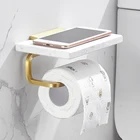 Держатель для туалетной бумаги, щетка для хранения телефона, золотые алюминиевые и мраморные аксессуары для ванной комнаты, держатель для салфеток, полка для ванной комнаты