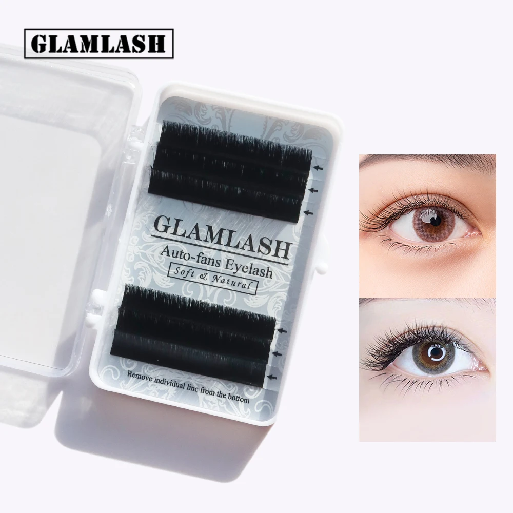 Ресницы GLAMLASH Easy Fan для наращивания автоматические цветущие накладные ресницы