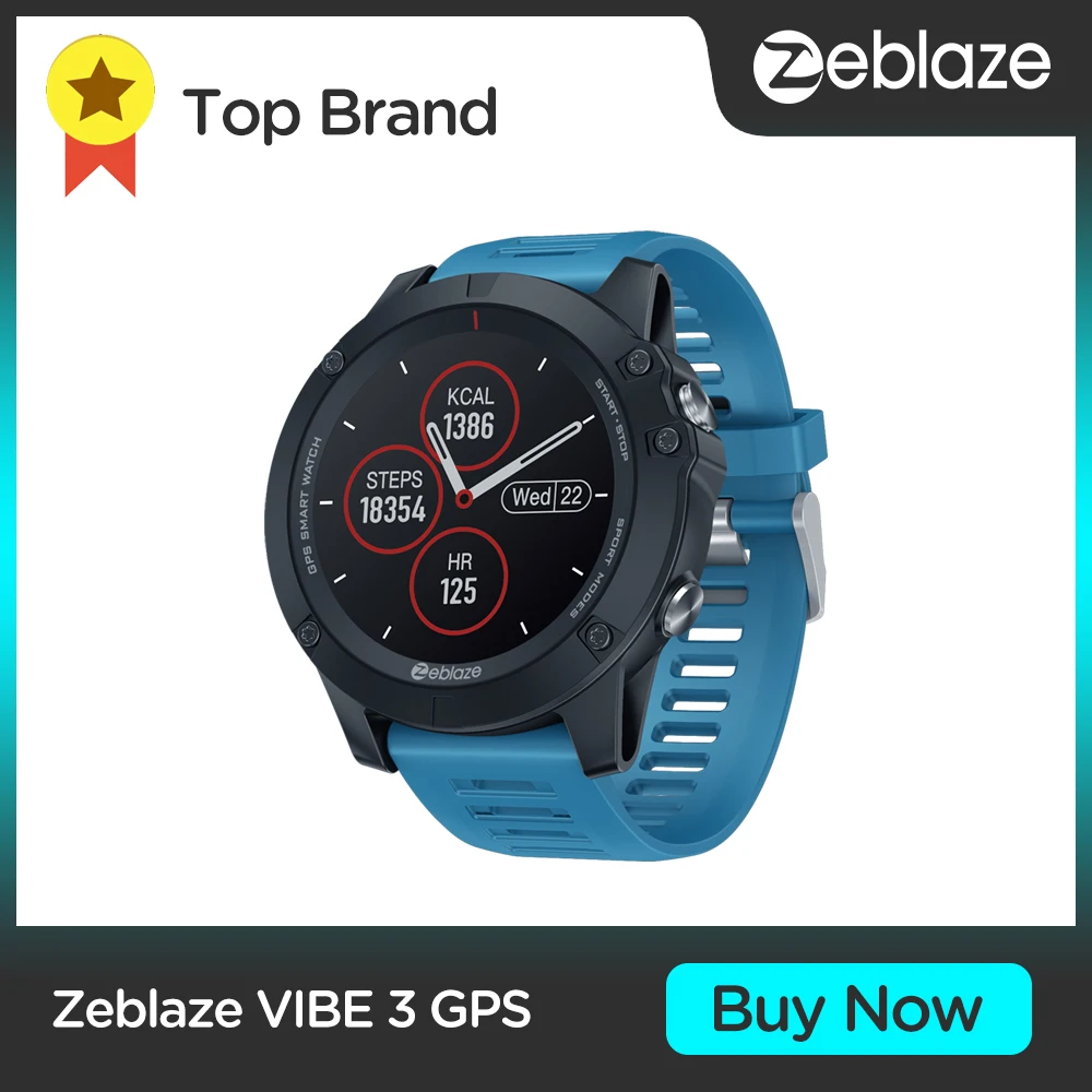 Спортивные Смарт-часы Zeblaze VIBE 3 умные часы с GPS и пульсометром водонепроницаемый