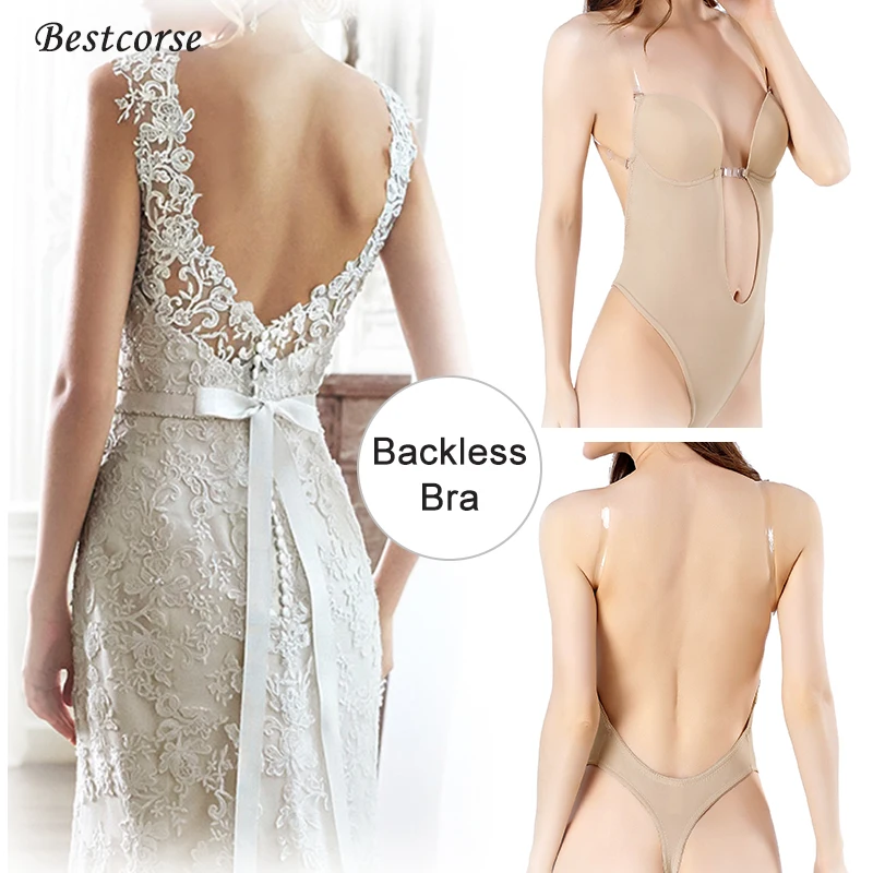 XXL Invisible Plunge Backless Body Shaper Bra Plus Size For Wedding Dress Peachy Backless Body Bra Bodysuit Shapewear Women