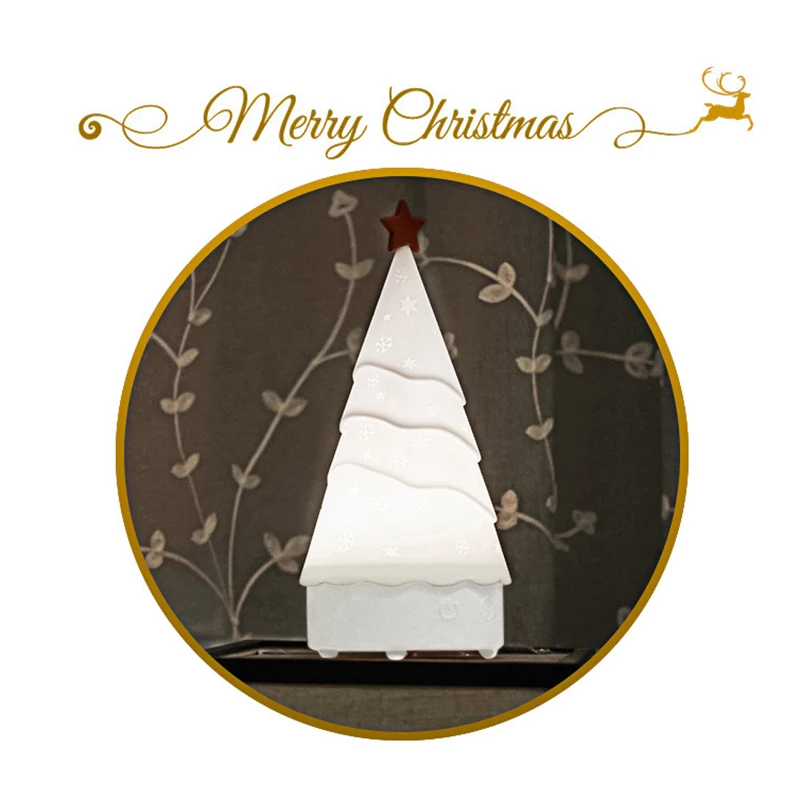 

Music Night Lamp Christmas Tree ABS Silicone Light Colorful Child Holiday Gift Sleepping Creative Bedroom Desktop Decor Lamp