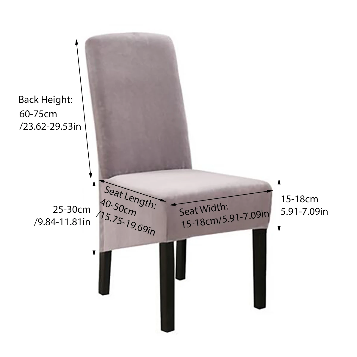 

Solid Color Chair Cover Spandex Stretch Elastic Slipcovers Dustproof Chair Covers For Hotel Dining Room Party Banquet 60-75cm