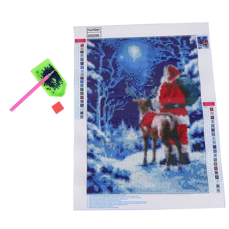 Санта-Клаус Лось Алмазная картина полностью квадратная вышивка крестиком