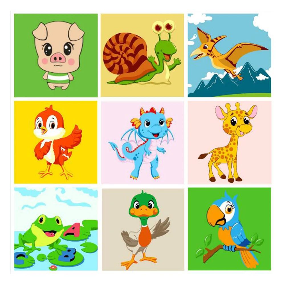 Рамка животные DIY Краска ing по номерам комплект детский чехол с узорами ручная