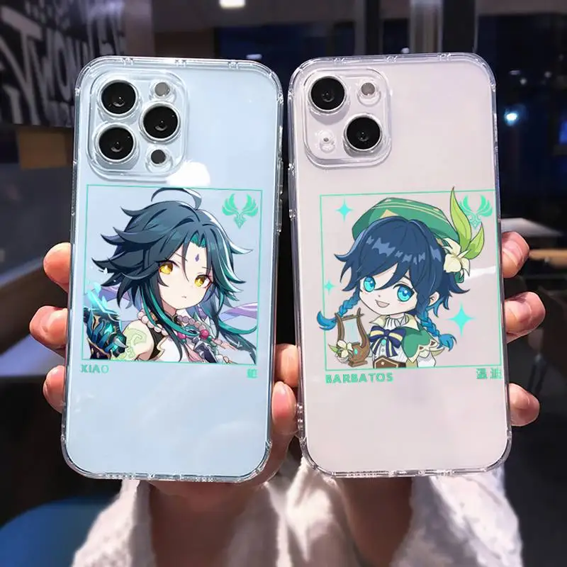 

Genshin impact zhongli xiao hutao Phone Case For iphone 13 12 11 8 7 plus mini x xs xr pro max Transparent soft