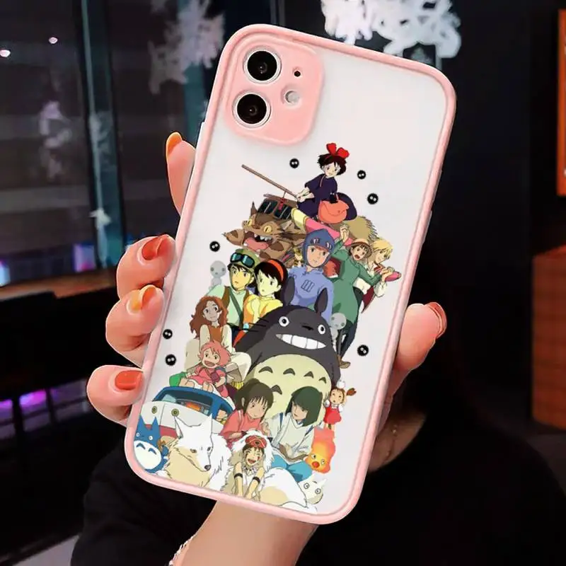 

Spirited Away Phone Cases matte transparent For Pink iPhone 7 8 x xs xr 11 12 pro plus max mini Clear Funda