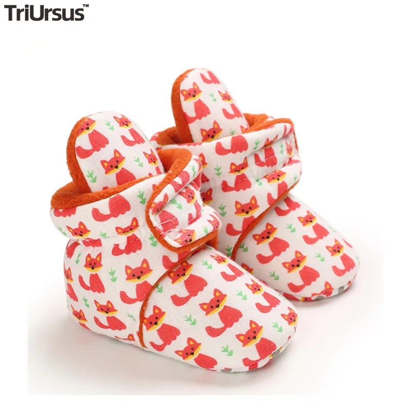 Теплые ботинки для новорожденных нескользящая обувь малышей Осень зима 2020 с