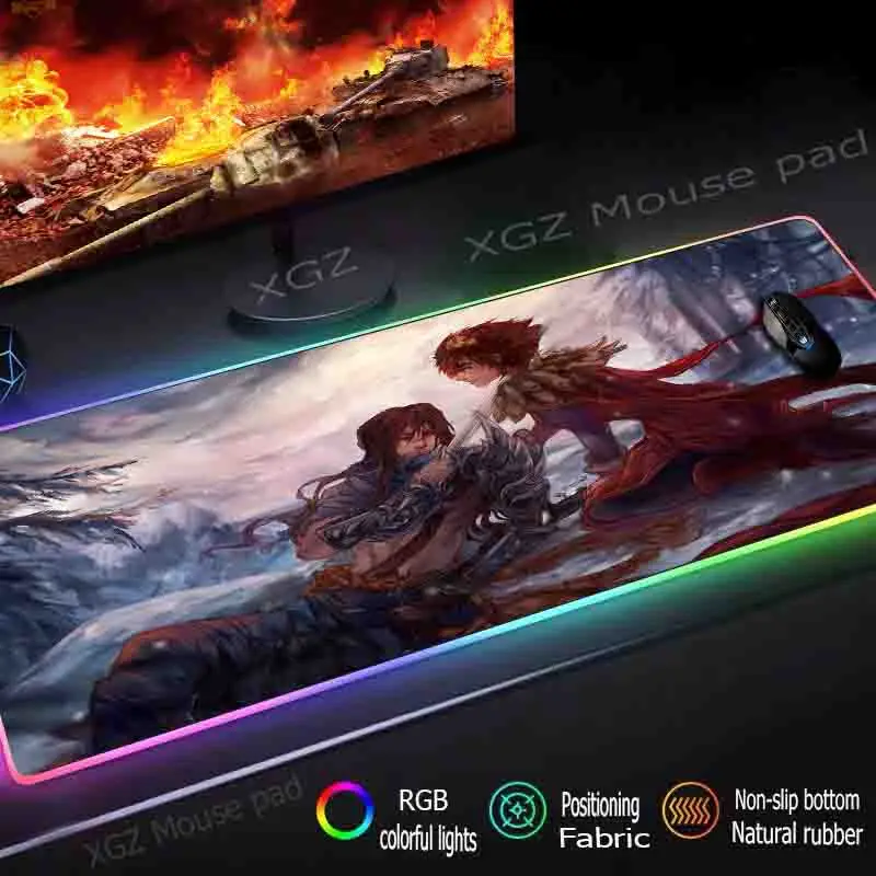 Mairuige большой RGB игровой коврик для мыши Черный запирающийся край аниме пара
