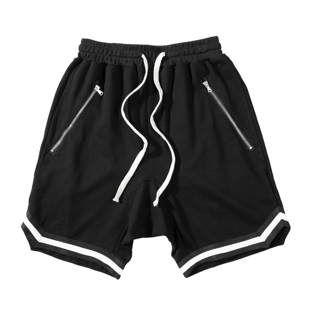 

High Street Pockets Color Block Drawstring Summer Shorts Mens Harajuku Retro Breathable Loose Casual Five Point Pants