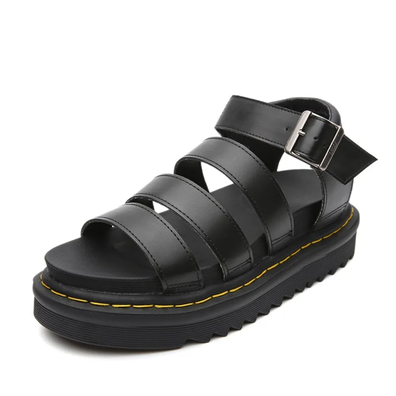 

Women's Sandals Martin Sandals Summer New Thick-soled Increased Open-toed Sandals Buckle Sandals Flat Casual Shoes Beach Shoes