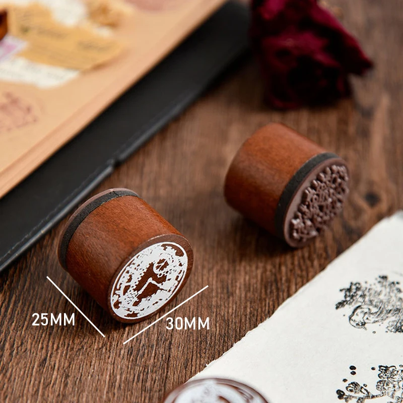 

1Pcs Dream Whale Butterfly Wooden Stamp Round Rubber Card Scrapbook Decoration Stamp Standard Seal DIY Craft Stationery Supplies