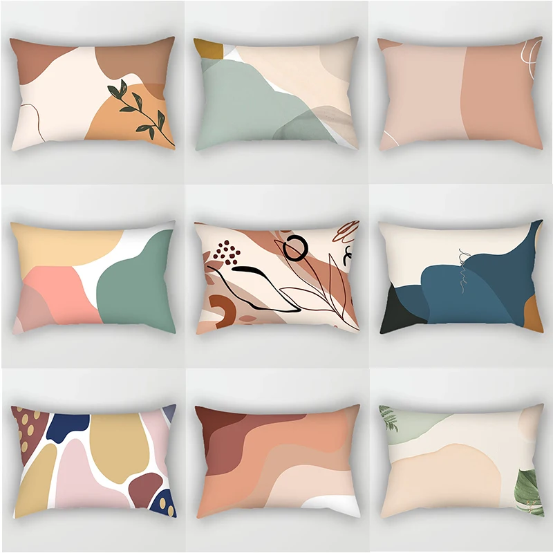 

Short Plush Abstract Simple Style Pillow Cover 30x50cm 40x60cm/12x20in 16x24in Office Living Room Backrest Lumbar Cushion Cover