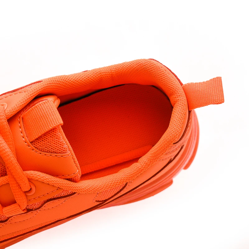 

FEOZYZ Solid Running Shoes Men Transparent Sole Chunky Sneakers Men Chaussure Homme Dad Shoes Orange Green Yellow