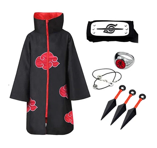 

5 PICS Uchiha Tobi Obito Akatsuki Cosplay Costume Cloak Halloween Cosplay Costume Headband Accessories Kids Cosplay