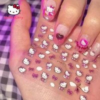 30pcs hello kitty nail stickers art cute waterproof cartoon stickers for girls nail art creative handmade stickers decoration