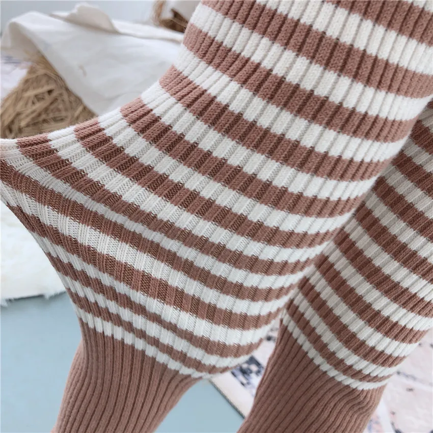 2019 г. новые штаны в полоску для маленьких девочек на осень и зиму облегающий