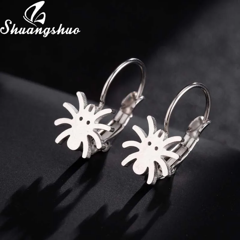 

Shuangshuo Charming Stainless Steel Small Stud Earrings Butterfly Ear Piercing Jewelry for Women Animal Tiny oorbellen Best Gift