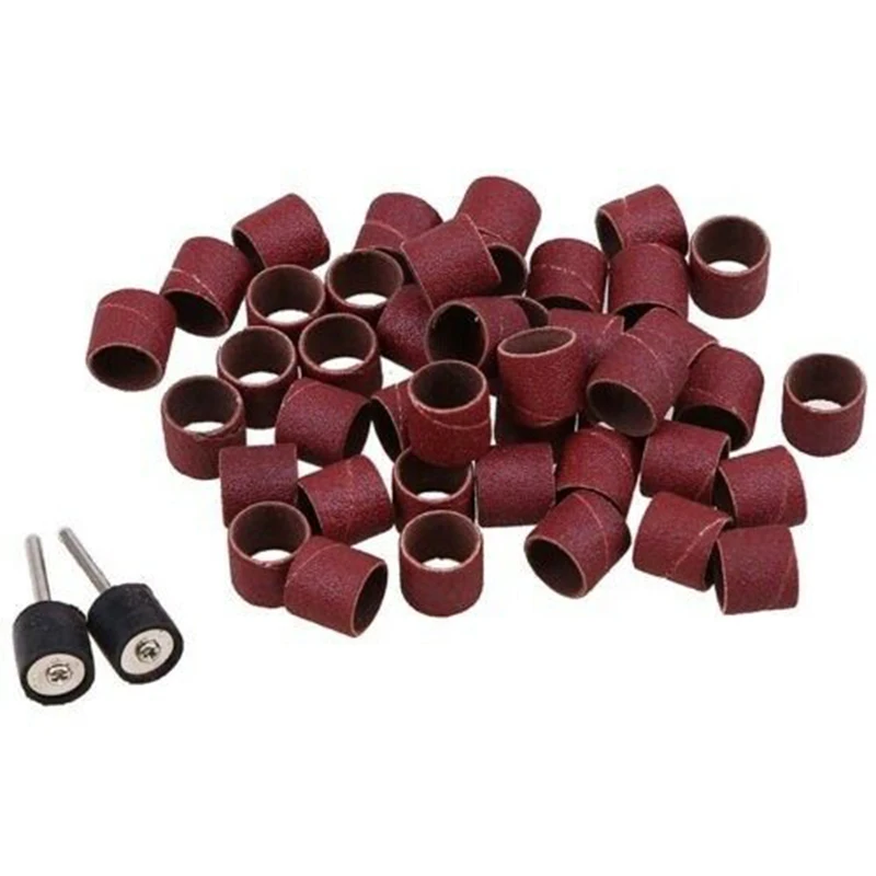 

60pcs 12.5mm *12.5mm 80 Grit Sanding Belts + Rubber Mandrel For Engraving Etching Grinding And Polishing Tool