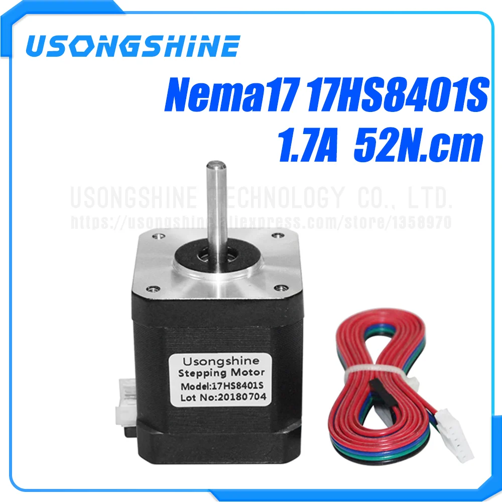 1 шт. 17HS8401S 4-свинец Nema17(Национальная ассоциация владельцев электротехнических предприятий) шаговый двигатель 42 двигатель 1.5A лазера CNC и 3D принтер моторы с DuPont линия для станков с ЧПУ