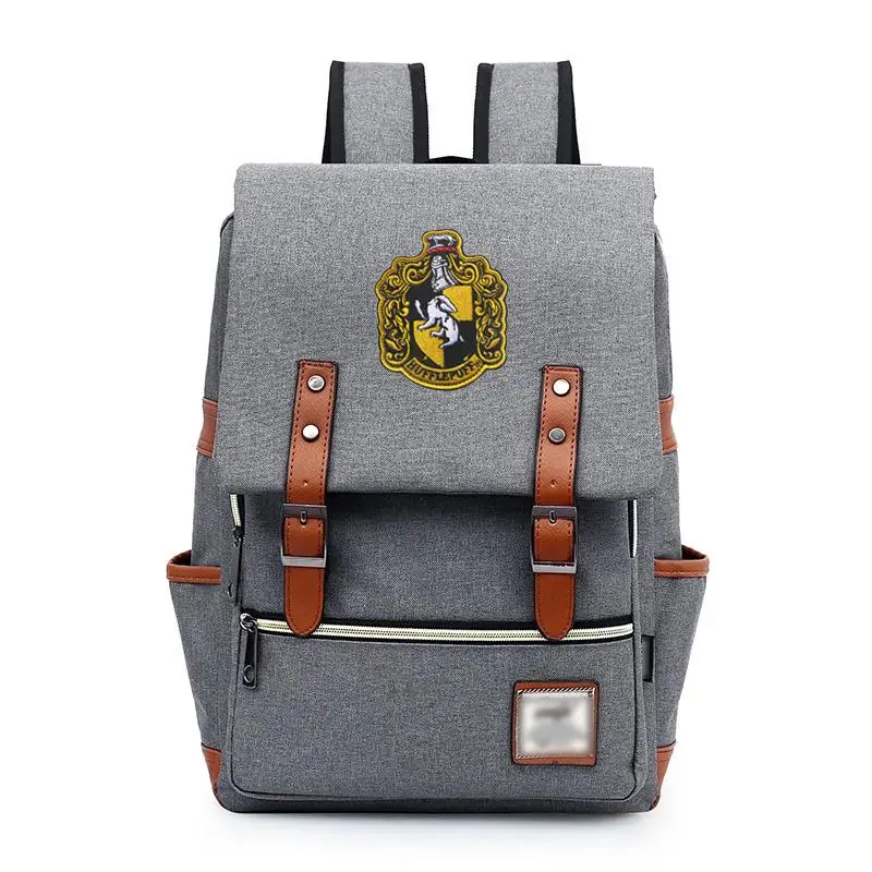 Магический Хогвартс Ravenclaw Слизерин Гриффиндор мальчик Девочка студенческая школьная сумка подростковые школьные сумки холст вышивка рюкзак - Цвет: E