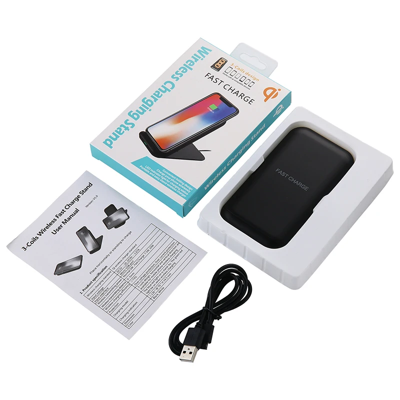 

10W Folding Qi Wireless Charger Dock Stand Wireless Phone Charger for iPhone 11 Pro X Xs max 8 Samsung S10 S9 S8 Note 9 10