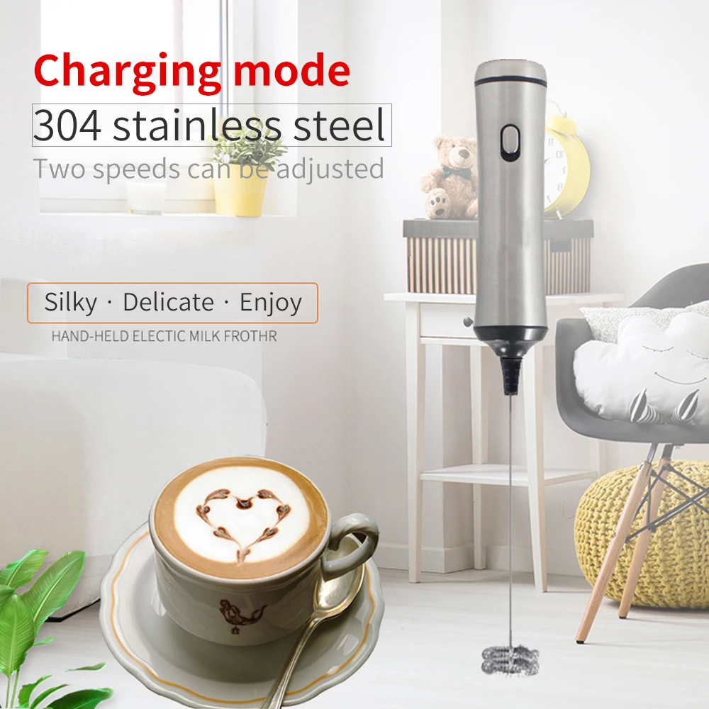 С возможностью зарядки по Usb Нержавеющая сталь Электрический венчик для