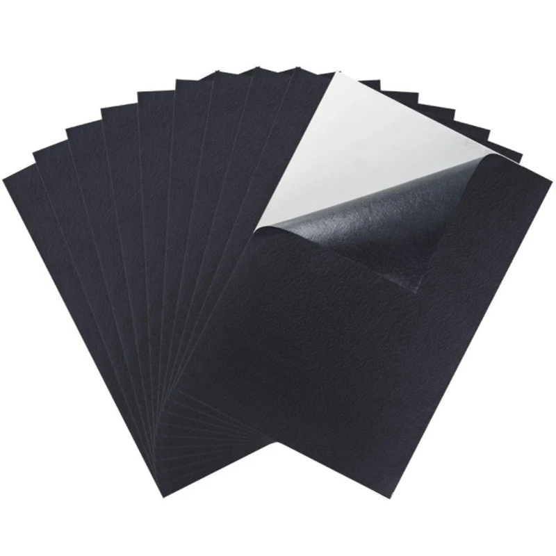 

New Black Adhesive Back Felt Sheets Fabric Sticky Back Sheets Self-Adhesive Durable and Water Resistant, 10 PCS