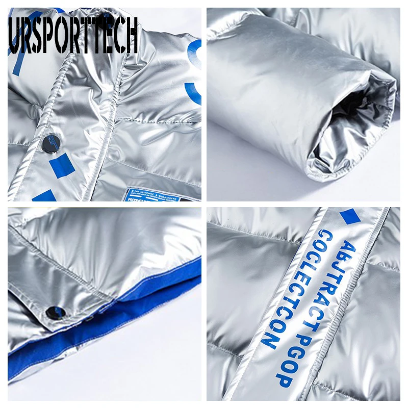 New Bright Leather Winter Jacket Men Casual Parka Outwear Waterproof Thicken Warm Jackets Male Stand Collar Windproof Coat