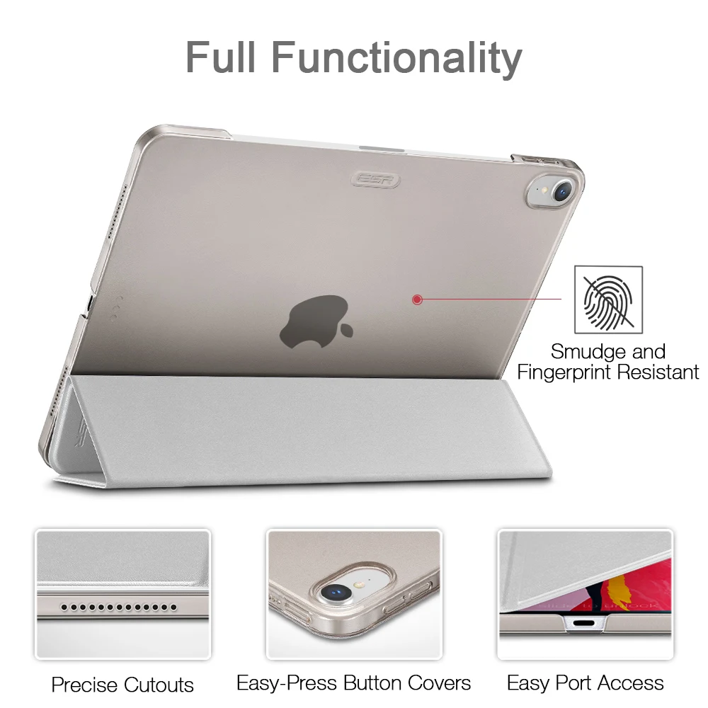 ESR, Магнитный флип-чехол для iPad Pro 12,9, из искусственной кожи, ультра тонкая прозрачная задняя крышка, трехкратный смарт-чехол для планшета, чехол для iPad