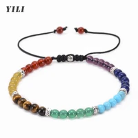 bohemian tree of life 7 chakra bracelet healing crystal stone bracelets adjustable braided natural beads bracelets for women