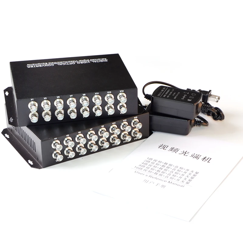 1 пара 2 шт./лот 16V1D волоконно оптический видео передатчик и приемник 16CH + RS485 Data 16