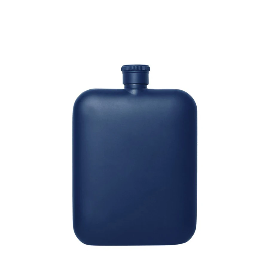 Blue BIUBIUTUA Pocket 6 унций фляжка с бесплатной воронкой из нержавеющей стали герметичные фляжки для алкоголя виски подарок для мужчин - Color: Blue