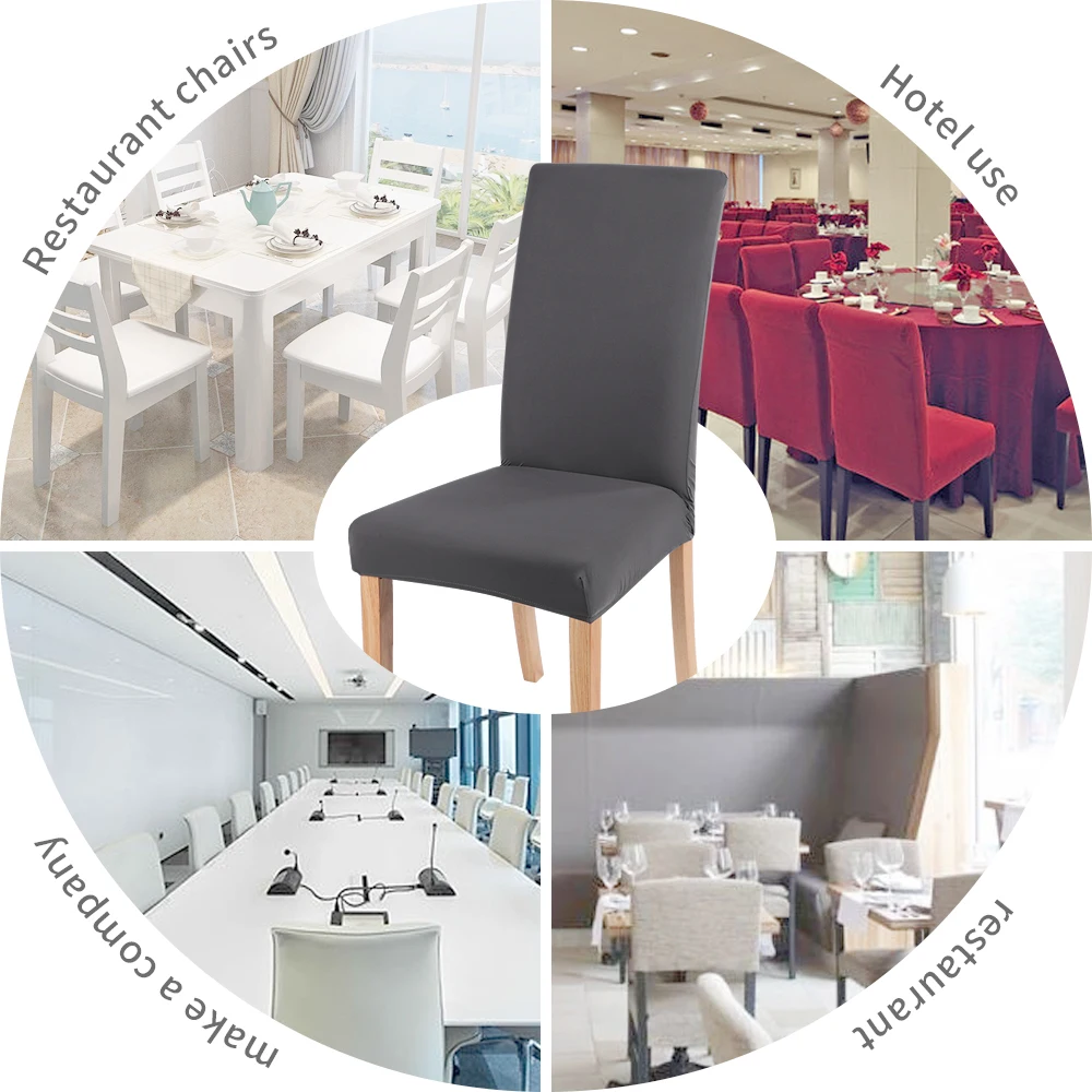2/4/6/8 шт. Однотонные эластичные чехлы для стульев | Дом и сад