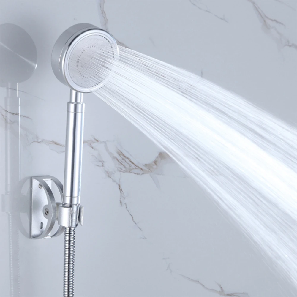 

Space Aluminum Bathroom Shower Head Pressure Booster Pinhole Nozzle Leakproof Pressurized Bath Shower Head Filter Accessories