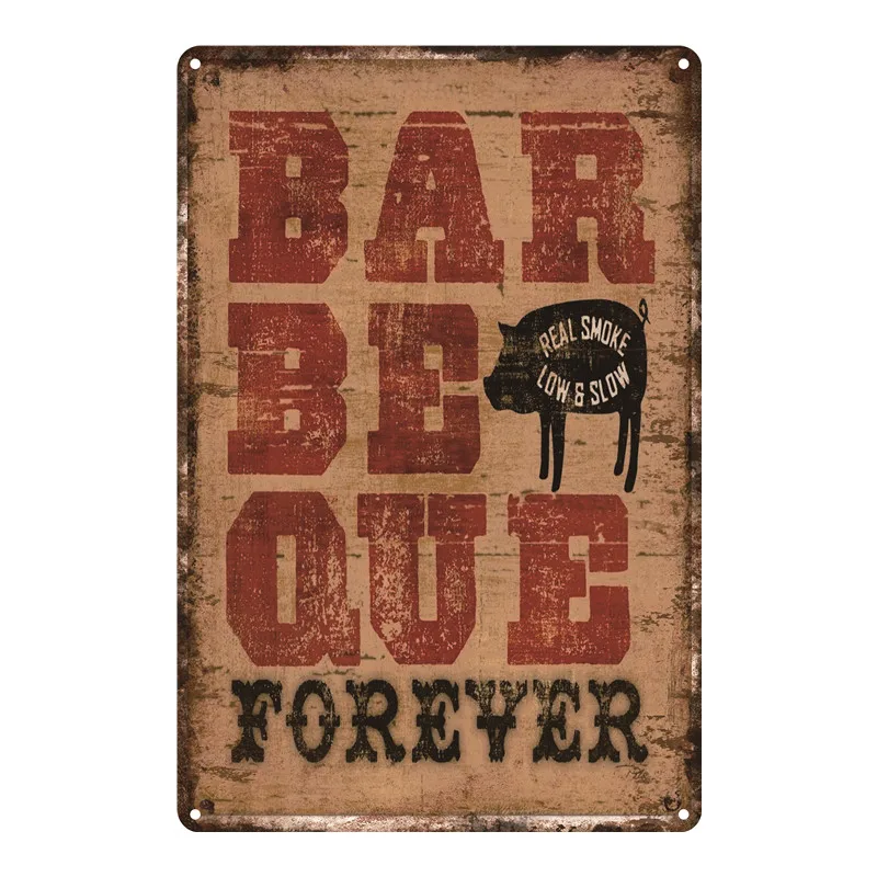 DAD'S BBQ Ретро металлическая Жестяная Табличка с металлическим декором для стен