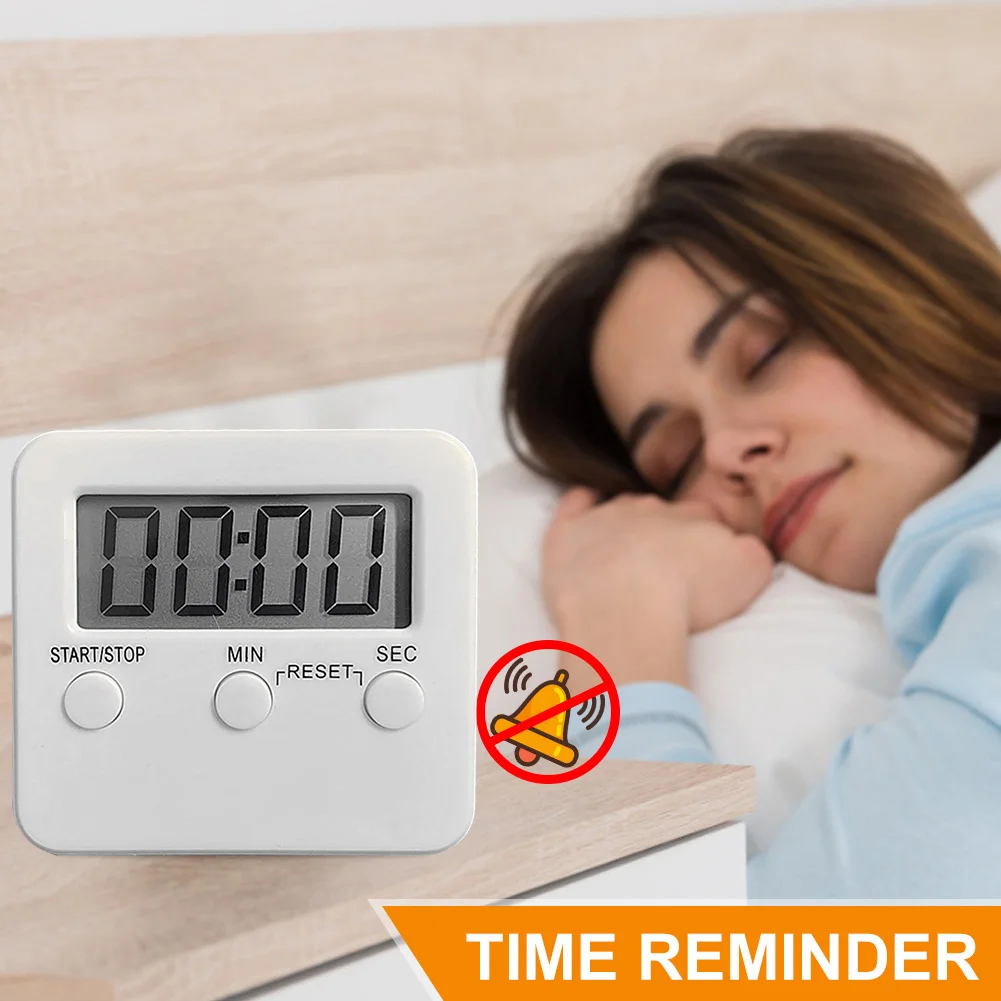 

Kitchen Timer with Digital Display Digits Clocks Square Cooking Countdown Reminder Stopwatch Counter Alarm Clock