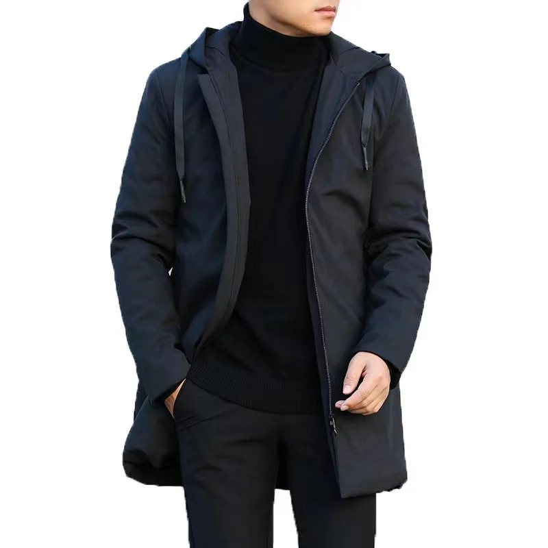 

Autumn Winter Men's Trench Coat Men Casual Thicken Warm Hooded Jacket Male Windbreaker Oversized 6XL Outerwear