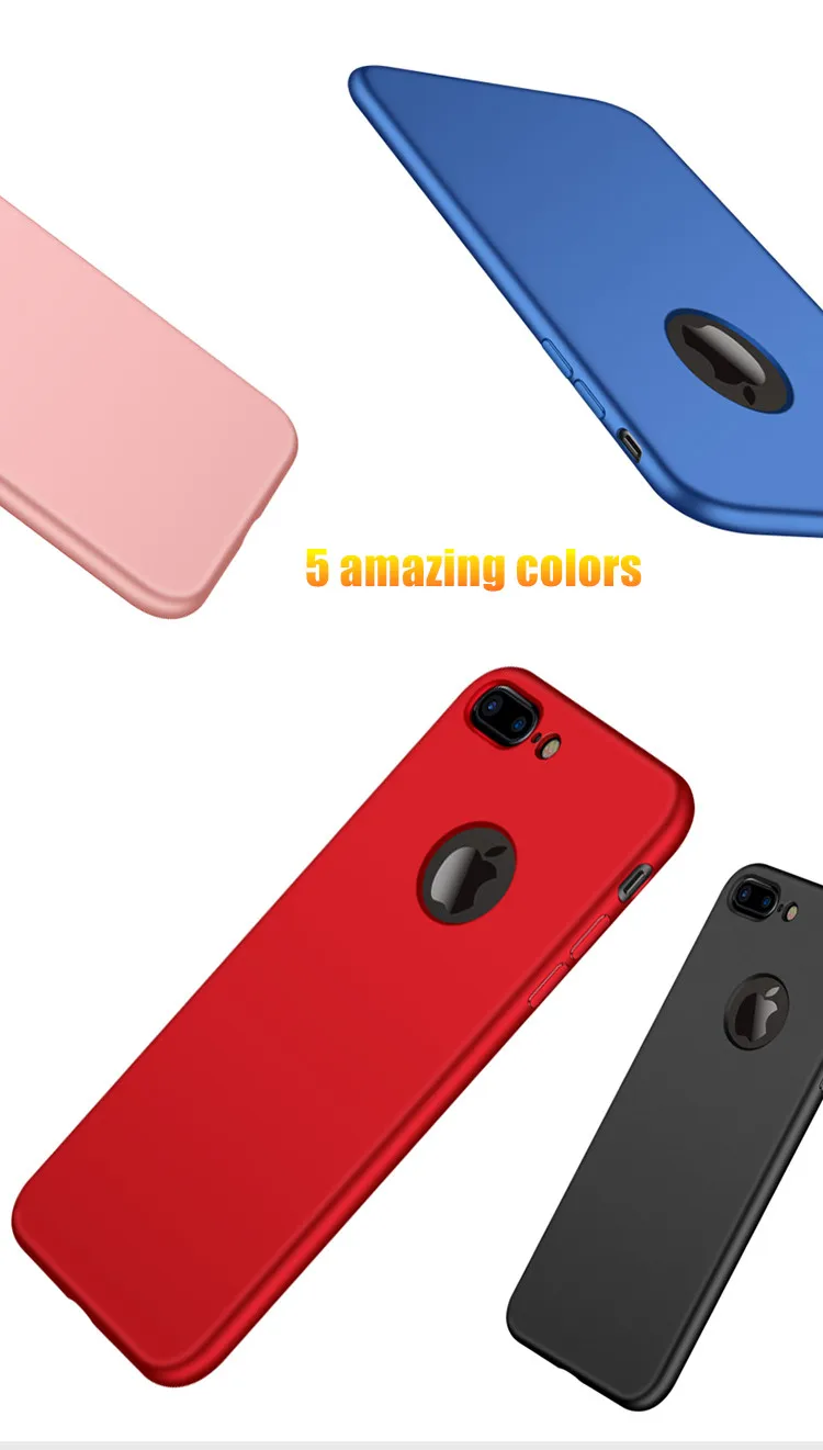 Чехол для iPhone 7, 6, 6 S, X, 8 Plus, XS, 360, полный Чехол, тонкий матовый мягкий чехол из ТПУ для iPhone 7, XR, XS, MAX, красный чехол для телефона