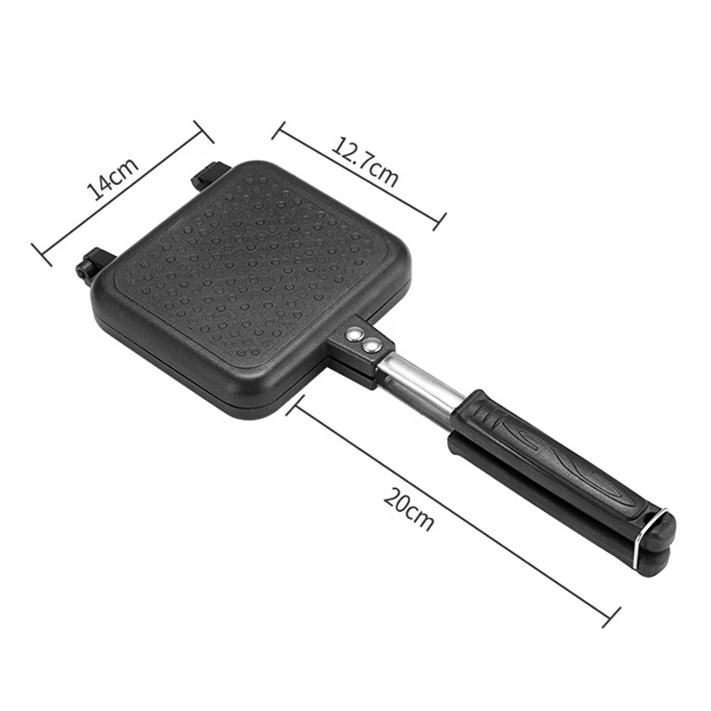 

Double Side Frying Pan Toast Mold Gas Type Sandwich Bread Mold Egg Steak Baking Pan Non Stick Durable Double Side Frying Pan