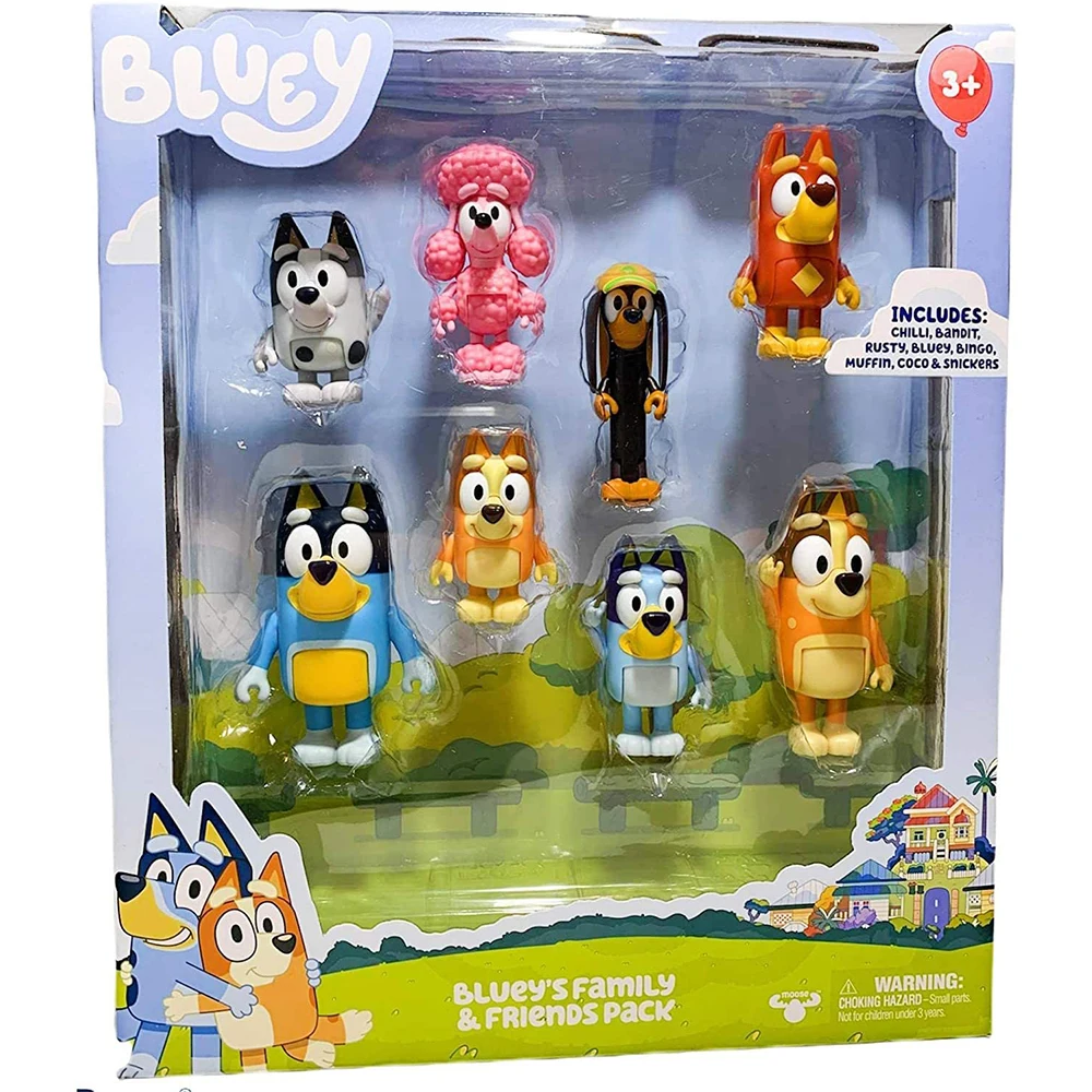 Фигурка героя мультфильма Bluey Family 8 шт./компл. фигурка из аниме игрушки модель ПВХ