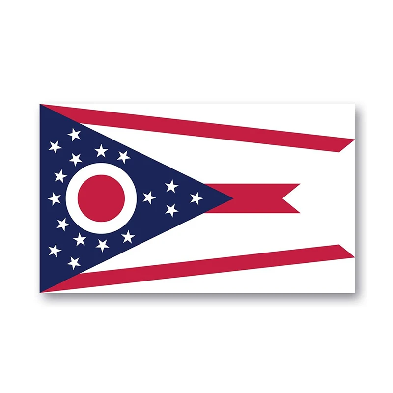 

Ohio Flag Bumper Stickers 3 Pieces, Made of Durable Waterproof Material, Motorcycle Helmet Trunk Stickers, Auto Parts Decoration