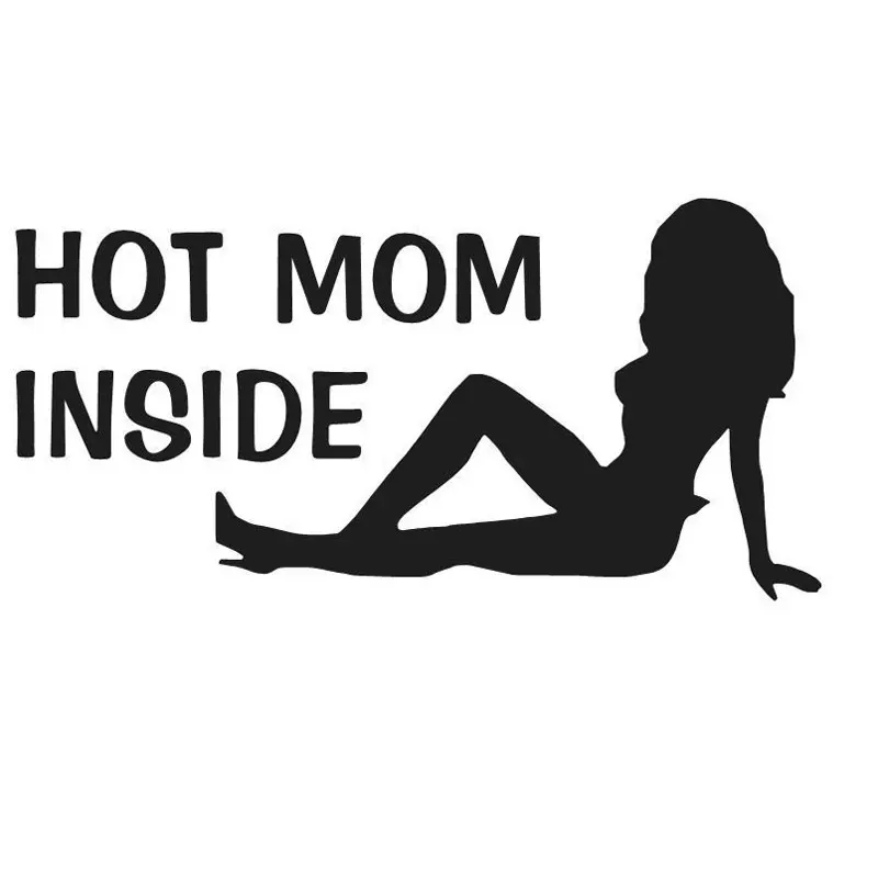 

Hot Mom Inside Decals Sticker Sexy Woman Bumper Windshield Car Stickers and Decals Funny Cover Scratches Accessories KK16*8cm