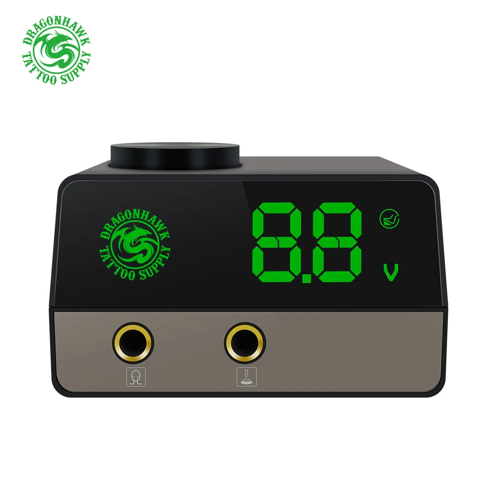 Топ круглый татуировки Мощность Dragonhawk портативный lcd машина пистолет питание