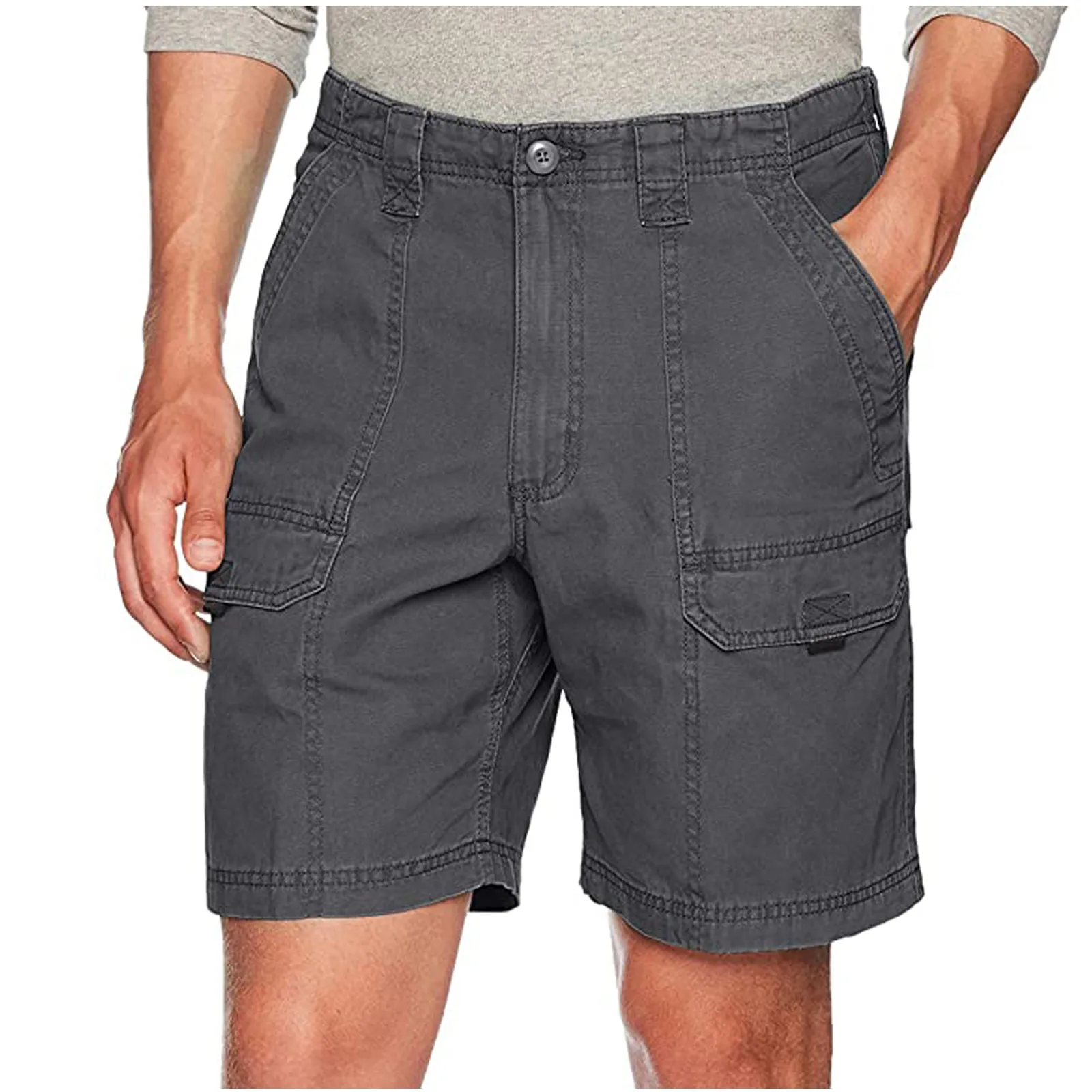 

Fashion Men's Pocket Business High Waist Solid Colors Zipper Leisure Comfortable Casual Cargo Shorts Pants Pantalones Hombre#g3