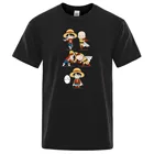 Луффи любит Сайтама Футболка One Piece кроссовер One Punch Man футболка классная хлопковая ткань; Цвет Черный; Футболка короткая футболка с героями из японского аниме мужские рубашки и футболки